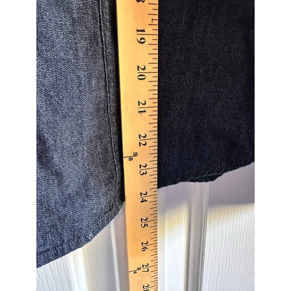 Talbots Women’s Dark Denim Fitted Western Style Snap Front Shirt Size 8 - Picture 5 of 6